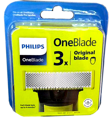 Сменные лезвия совместимые с бритвой Philips OneBlade QP230/50-3шт - фотография № 3