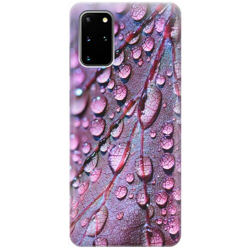 фото Re:pa накладка transparent для samsung galaxy s20+ с принтом "лист в каплях"