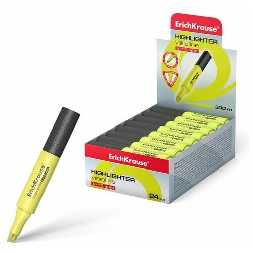 Маркер текстовыделитель Visioline V-17 Mini, 0.6-4.5 мм, чернила на водной основе, жёлтый маркер текстовыделитель 0 6 5 2 мм erich krause v 20 жёлтый флуоресцентные чернила на водной основе