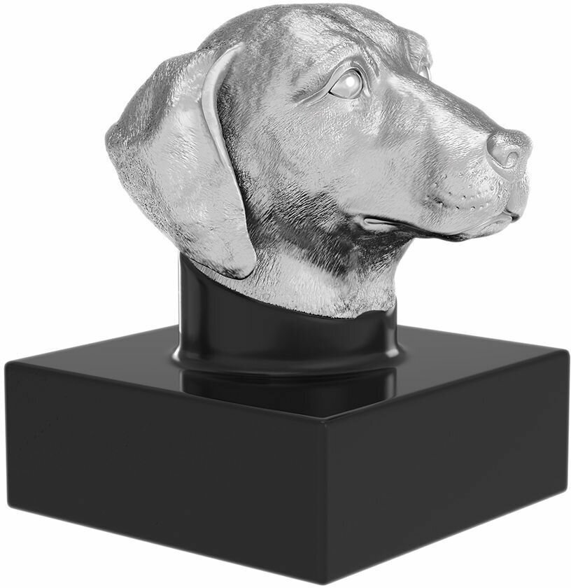 Сувенир интерьерный "Собака" из белого серебра 999 пробы