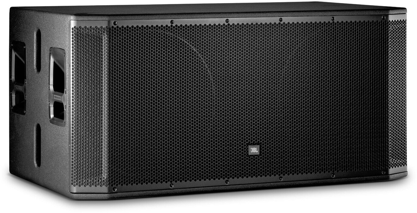 JBL SRX828SP активный сабвуфер, 2х18", усилитель Crown DriveCore D-класса, пиковая мощность 2000Вт. DSP: LCD дисплей, 2 мик./лин. входа (разъёмы Combo