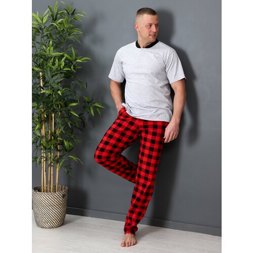 Пижама IvCapriz, размер 52, черный, серый пижама ivcapriz размер 52 красный черный