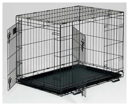 Клетка MidWest Life Stages для собак 109х73х77h см, 2 двери, черная - фотография № 9