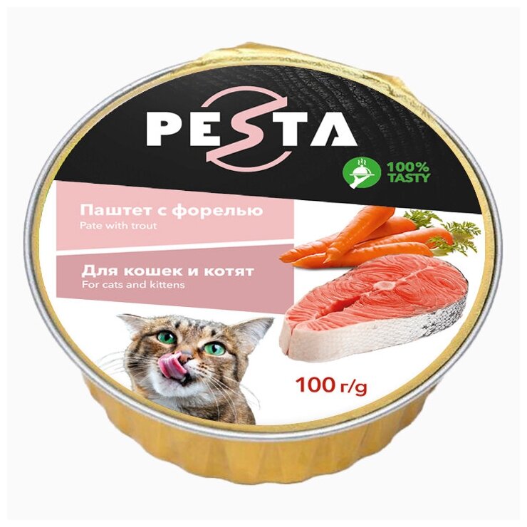 Pesta ламистер для кошек и котят паштет с форелью 100 г.