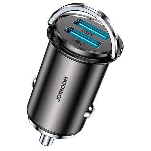 фото Автомобильное зарядное устройство joyroom 45w mini dual-port ring-pull fast car charger - tarnish (c-a36)