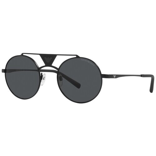 фото Солнцезащитные очки emporio armani, круглые, оправа: металл, с защитой от уф, для мужчин, черный
