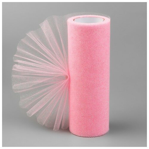 Фатин с глиттером, 15 см, 11 ± 1 г/кв. м, 9 ± 0,5 м, цвет розовый №10