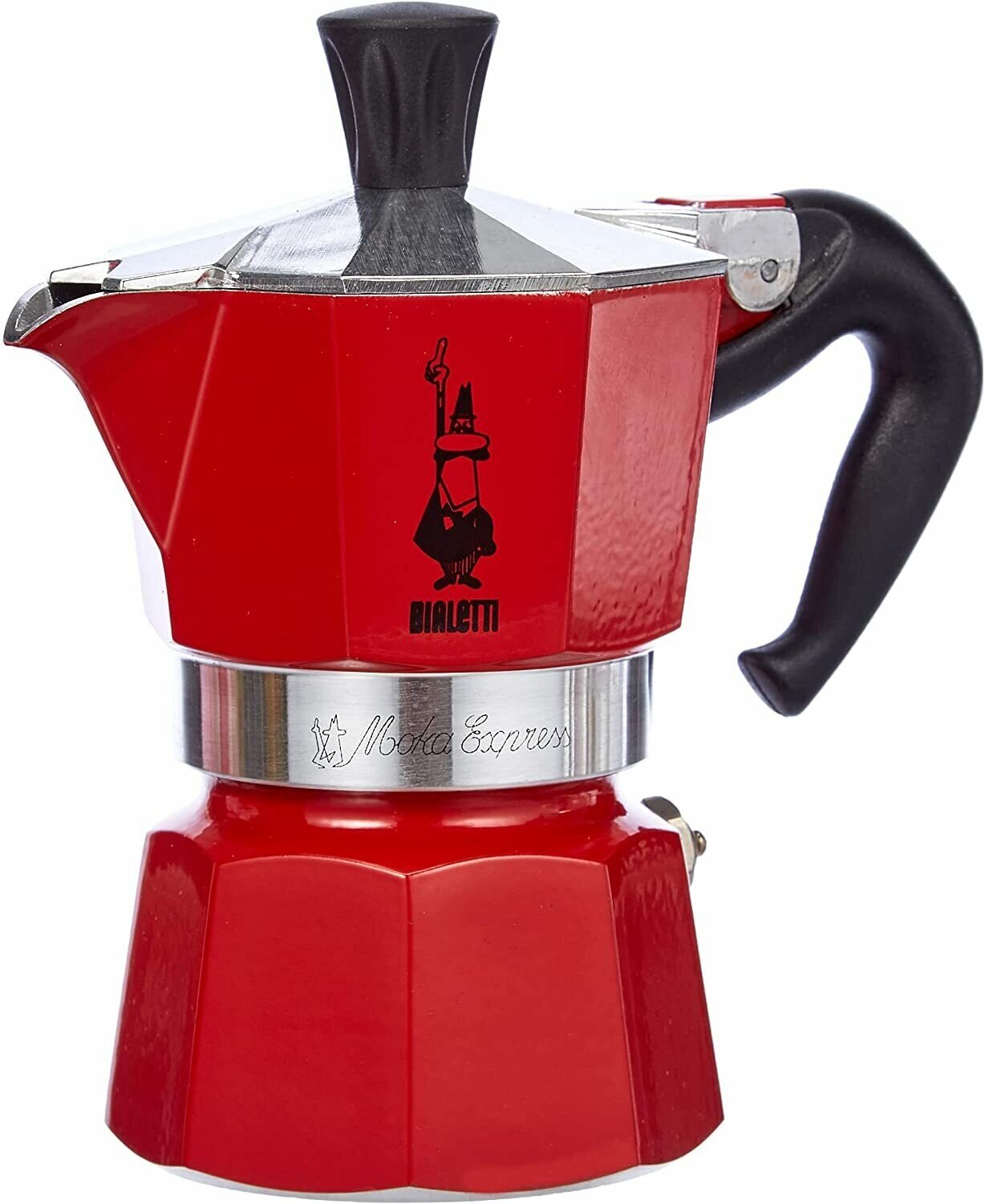 Гейзерная кофеварка Bialetti Moka Express на 3 чашки красная