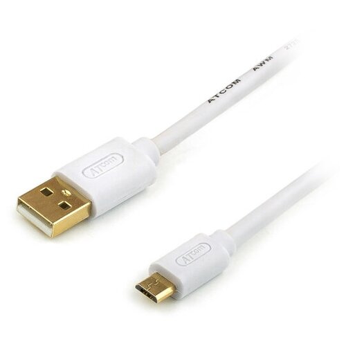 аксессуар atcom usb 2 0 am bm 1 ferrite 80cm white at6152 Аксессуар ATcom USB AM - Micro USB 80cm АТ9074