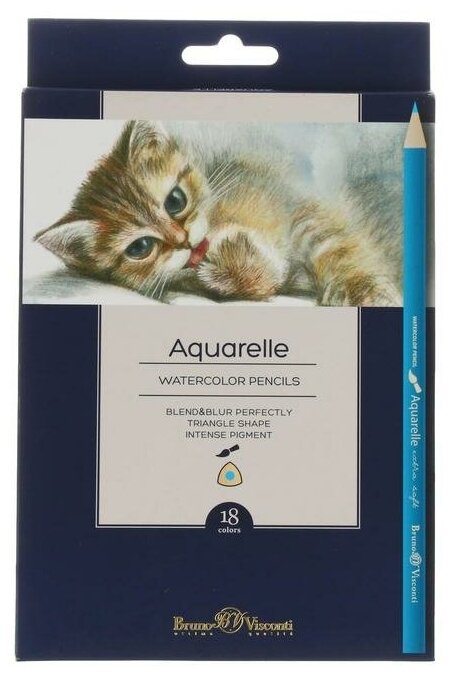 Карандаши акварельные "Aquarelle" (18 цветов, трехгранные) (30-0048) - фото №4