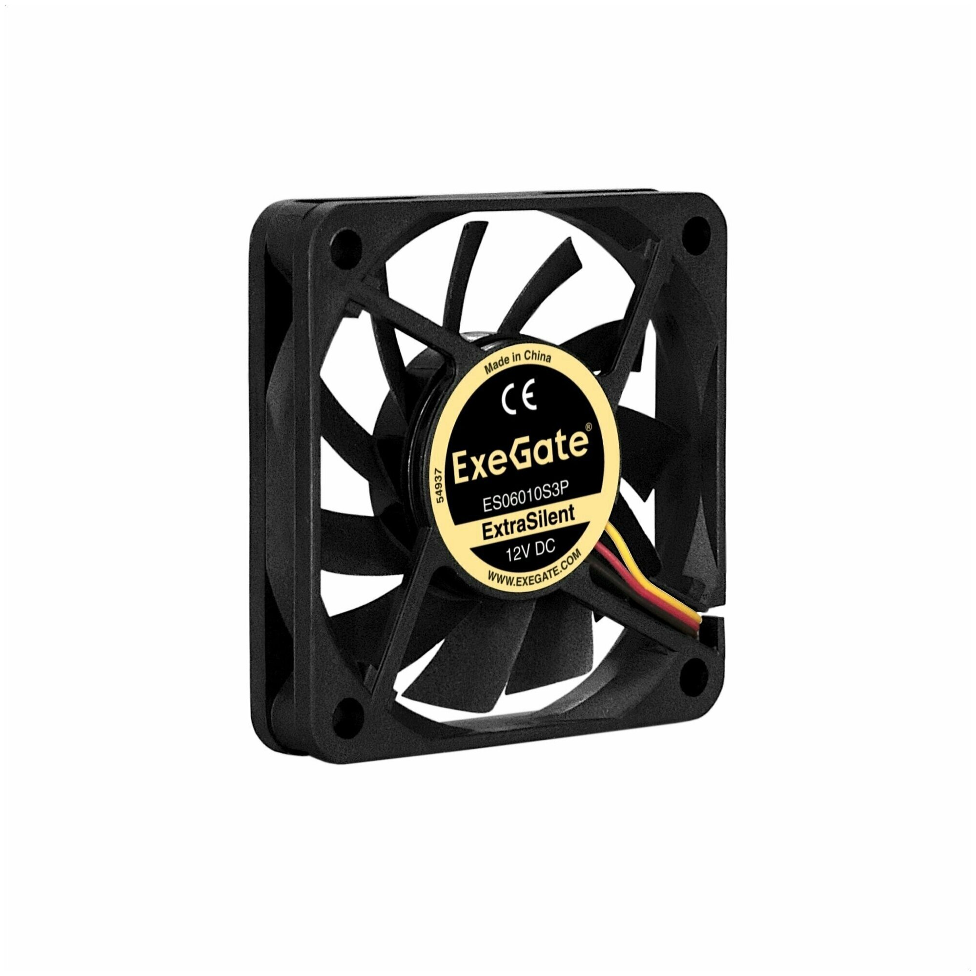 Вентилятор ExeGate ExtraSilent ES06010S3P 60 мм 3-pin, 1шт (EX283368RUS)