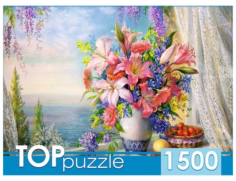 Пазлы 1500 TOPpuzzle "Русская коллекция. О. Дандорф. Букет с гладиолусами"