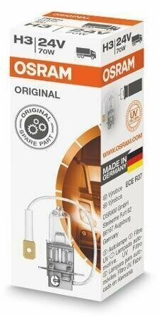 Лампа автомобильная галогенная Osram ORIGINAL LINE, H3, 24V, цоколь PK22s, 1 шт