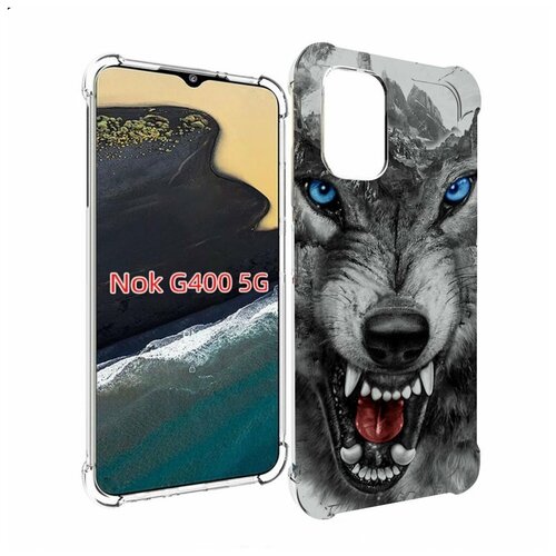 Чехол MyPads Волк-частица мужской для Nokia G400 5G задняя-панель-накладка-бампер