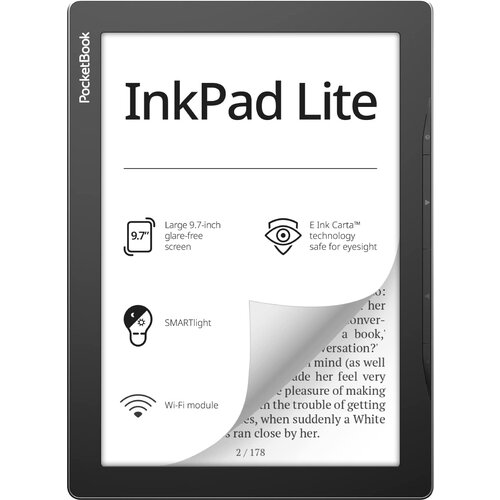 9.7 Электронная книга PocketBook InkPad Lite 1200x825, E-Ink, 8 ГБ, черный/серый владимир силва разработка с использованием квантовых компьютеров pdf epub