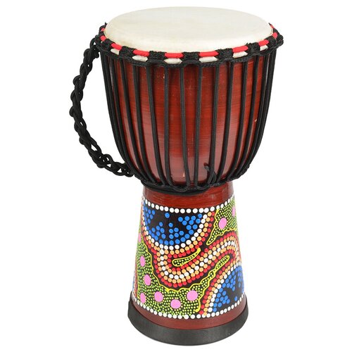 Музыкальный инструмент Барабан Джембе Индонезия 25 см/ ударный инструмент Бали рисунок (в точку) TATImarket