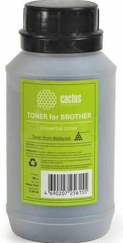 Тонер Cactus CS-TBR-100 черный флакон 100гр. для принтера Brother Universal