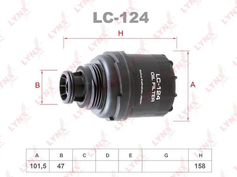 Фильтр масляный HCV LYNXauto LC-124