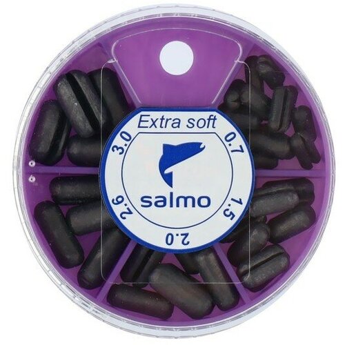 грузила salmo extra soft комби малый 5 секций 0 3 1 2г вес набора 60г Salmo Грузила Salmo extra soft, набор №3 малый, 5 секций, 0.7-3 г, 60 г