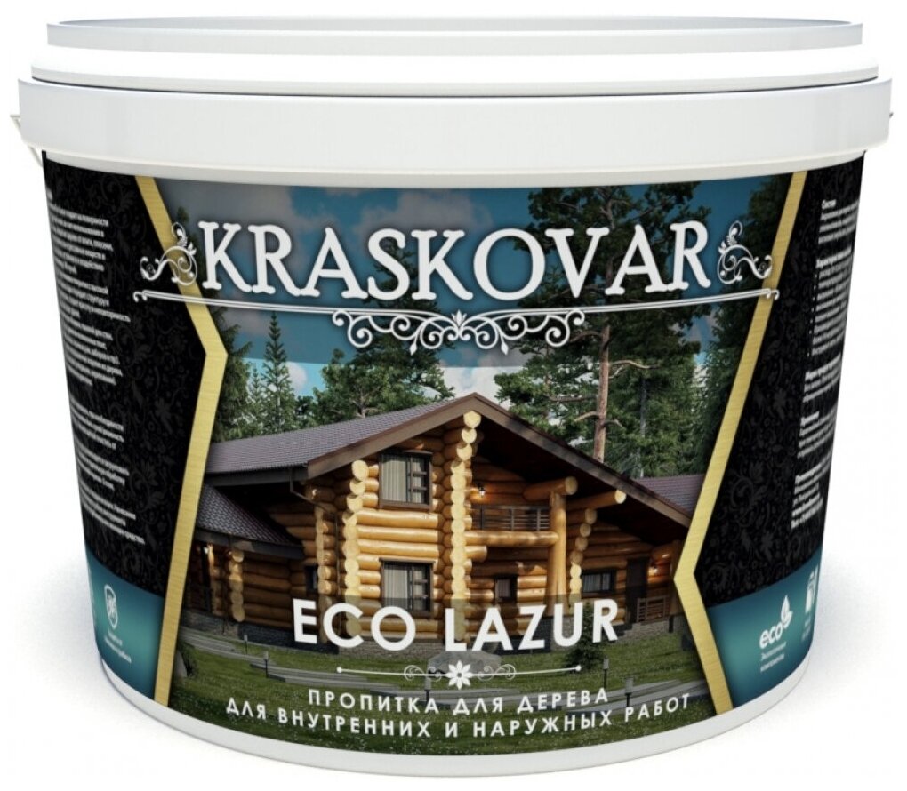 Пропитка для дерева Kraskovar Eco Lazur, орех 9л