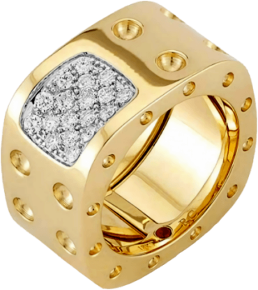 Кольцо Roberto Coin, белое, желтое, комбинированное золото, 750 проба