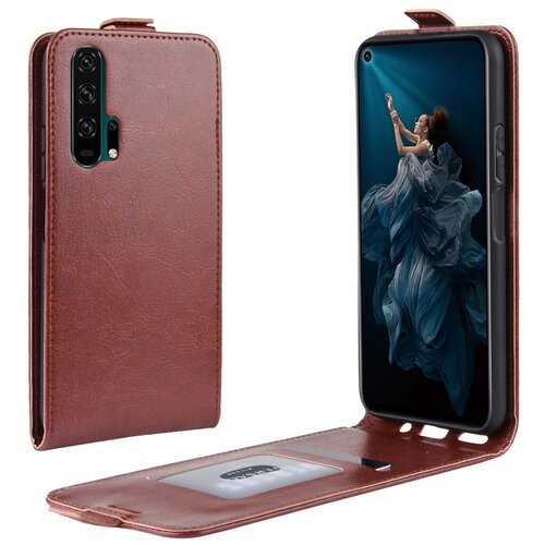 фото Чехол-флип mypads для honor 20 pro вертикальный откидной коричневый