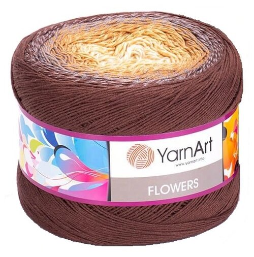 Пряжа YarnArt Flowers, 55 % хлопок, 250 г, 1000 м, 1 шт., 284