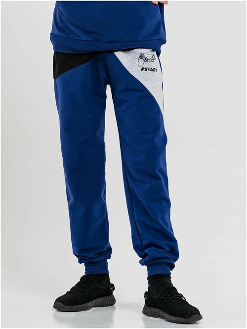 Школьные брюки джоггеры ИНОВО, размер 104, синий