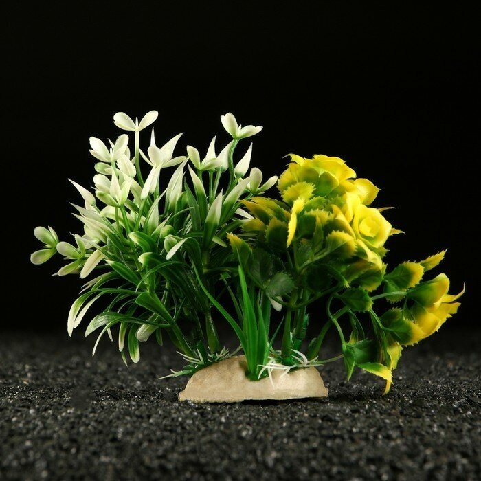 Пижон Аква Растение искусственное аквариумное, 18 х 11 х 12 см, белое - фотография № 2