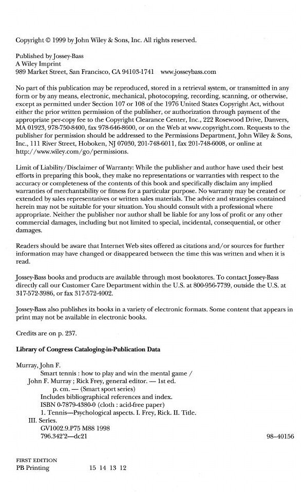 Smart Tennis Mental Game (John F. Murray, Murray) - фото №6
