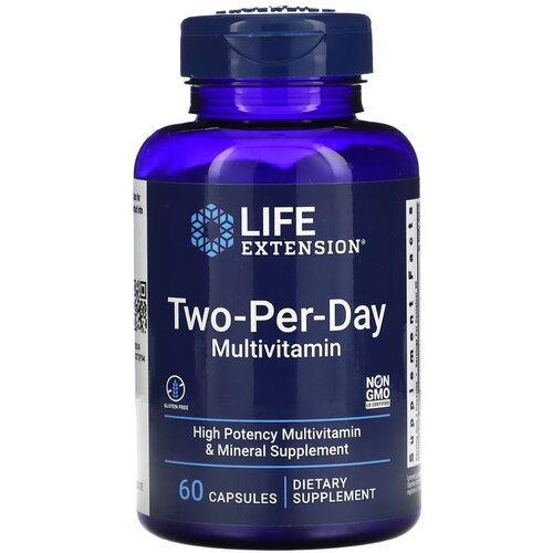 Life Extension Two-Per-Day Multivitamin 60 капсул мультивитамины one per day 60 таблеток life extension
