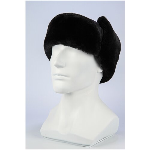 Шапка ушанка Monomakh зимняя, подкладка, размер 59, черный