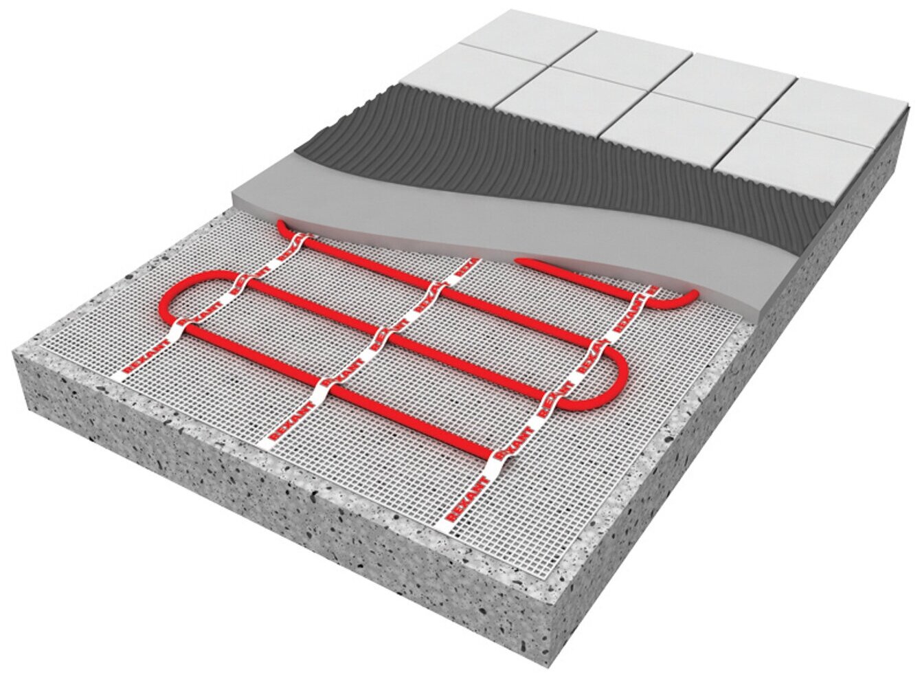 Теплый пол, нагревательный мат REXANT Extra, двухжильный, площадь 2,5 м², 0,5х5 м, 400 Вт - фотография № 10
