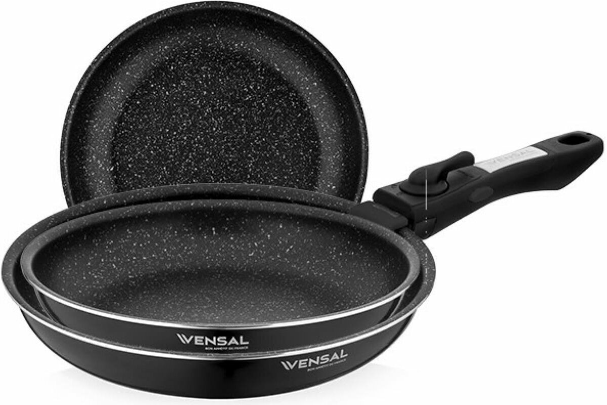 Набор сковородок Vensal Module 1014VS из 3-х сковород со съемной ручкой 24/26/28см