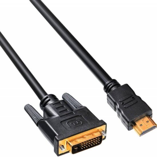 Кабель Buro HDMI-19M-DVI-D-1.8M HDMI (m) DVI-D (m) 1.8м феррит. кольца черный