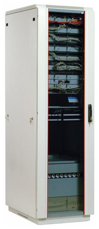 Шкаф коммутационный напольный 33U (600x800) дверь стекло (3 места)