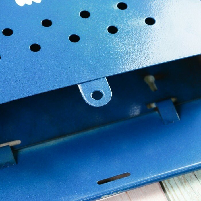 Ящик почтовый без замка (с петлёй), вертикальный, «Домик», синий - фотография № 5