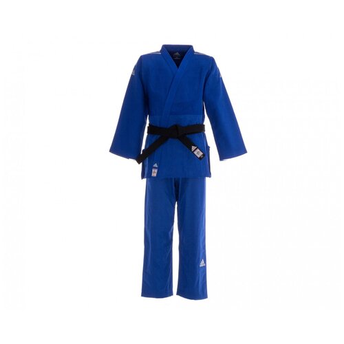 Кимоно для дзюдо подростковое Champion 2 IJF Premium синее с серебристыми полосками (размер 150 см)