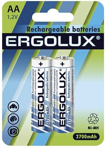 Ergolux AA-2700mAh Ni-Mh BL-2 (NHAA2700BL2, аккумулятор,1.2В)