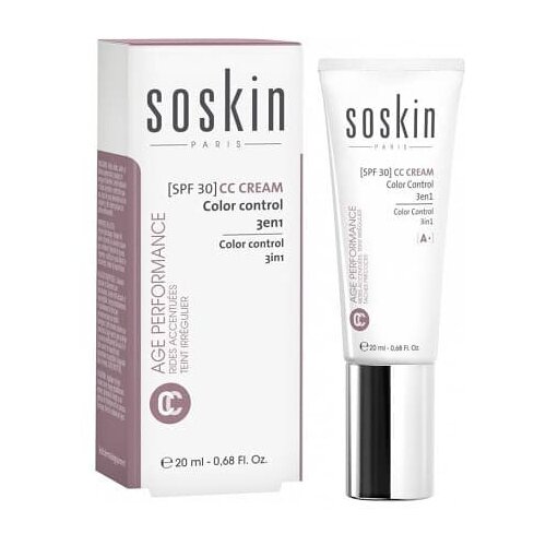 Soskin CC крем для лица контроль цвета 3 в 1 Тон № 02 бежевый