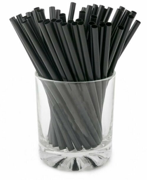 Трубочки пластиковые черные 12,5х5мм - фотография № 5