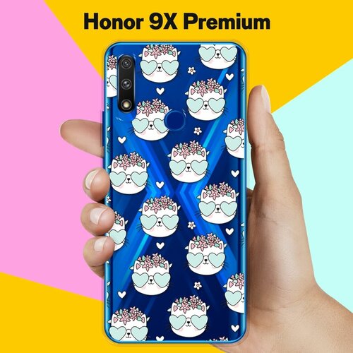 Силиконовый чехол Узор из котов на Honor 9X Premium силиконовый чехол узор из планет на honor 9x