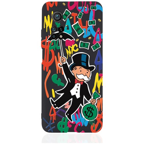 Черный силиконовый чехол MustHaveCase для Xiaomi Mi 10T Rich uncle PennyBags/ Богатенький дядюшка толстосум черный силиконовый чехол musthavecase для vivo y11 rich uncle pennybags богатенький дядюшка толстосум