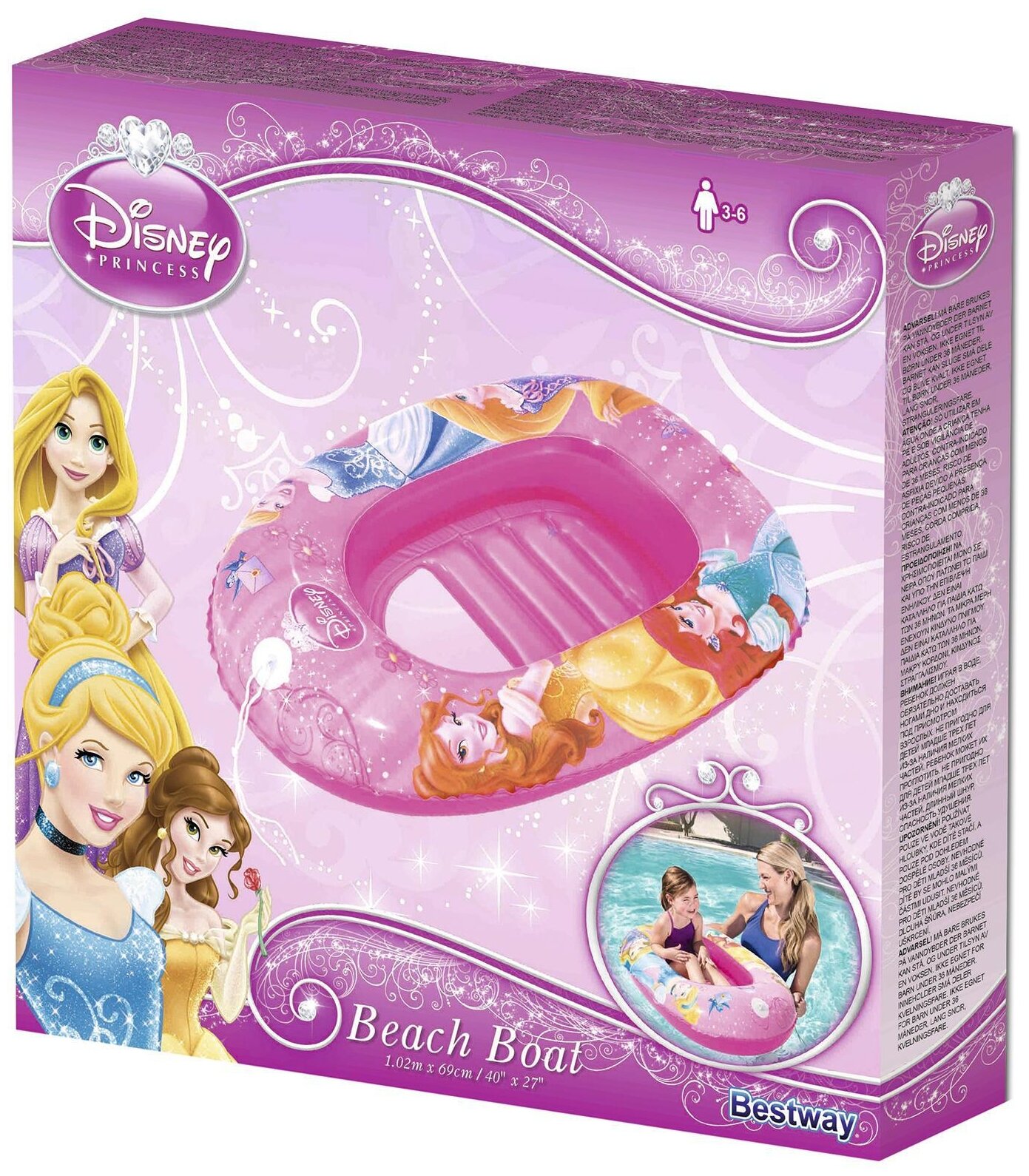 Лодочка надувная Bestway Disney Princess, 102х69 см - фото №5