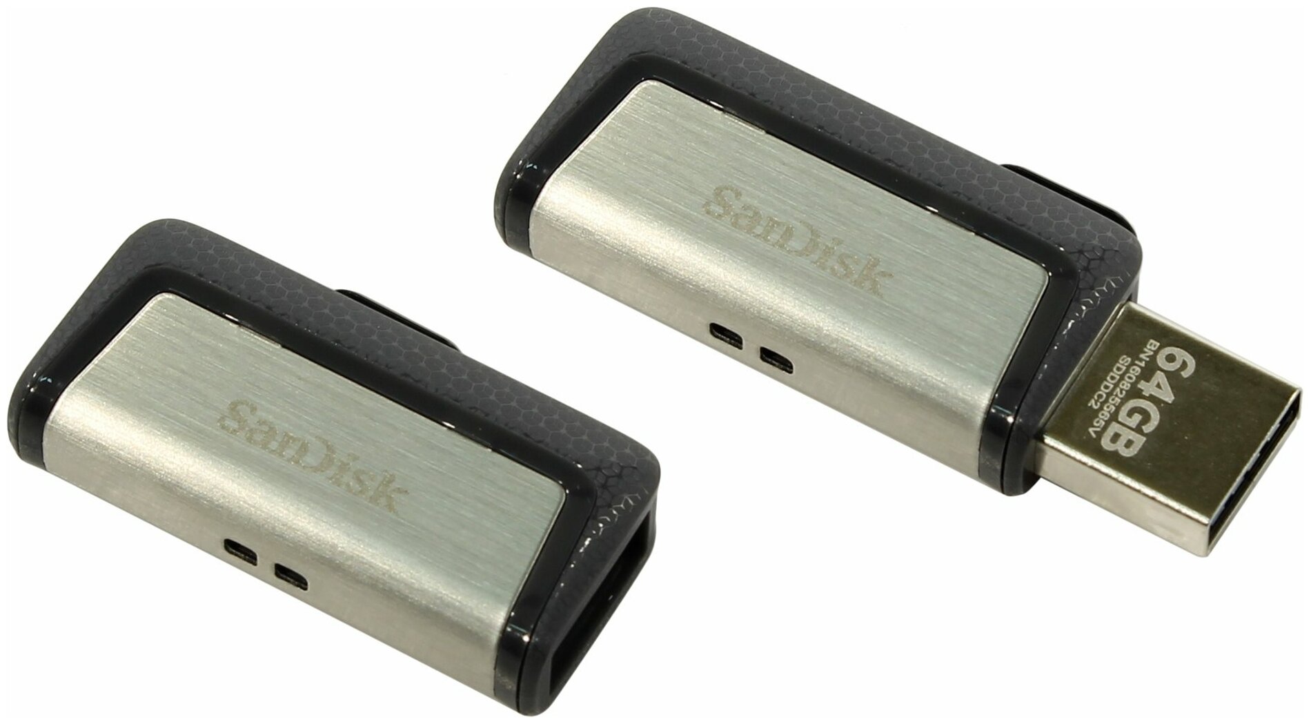 Флешка USB SANDISK Ultra Dual 32Гб, USB3.0, серый и узор [sdddc2-032g-g46] - фото №4
