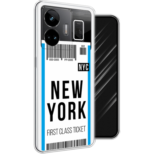 Силиконовый чехол на Realme GT3 / Реалми GT3 Билет в Нью-Йорк, прозрачный силиконовый чехол на realme c55 реалми c55 билет в нью йорк прозрачный