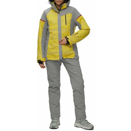 Комплект с брюками  для сноубординга, зимний, силуэт полуприлегающий, утепленный, водонепроницаемый, размер 46, желтый