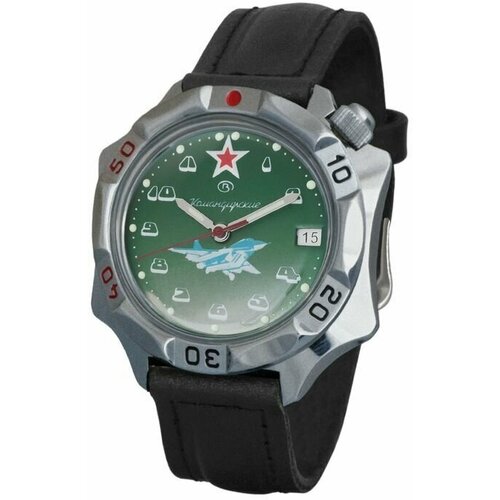 Наручные часы Восток Командирские, черный, зеленый наручные часы восток командирские российские механические командирские 219524 черный