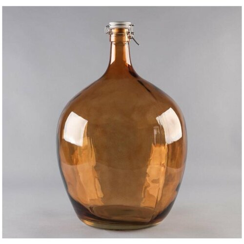 Бутылка 25 литров с бугельной керамической крышкой из зеленого, коричневого, темного матового стекла