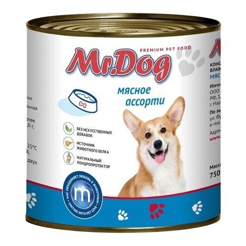 Корм влажный Mr.Dog для собак 750г , 1 шт